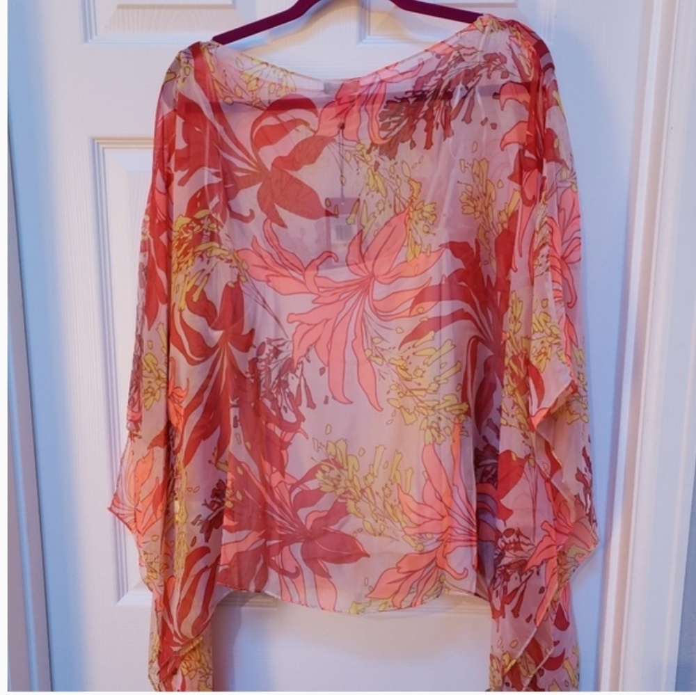 Vince Camuto sheer handkerchief kimono top